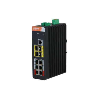 Dahua 10-Port Gigabit Industrial Swicth with 6-Port Gigabit PoE (Managed)